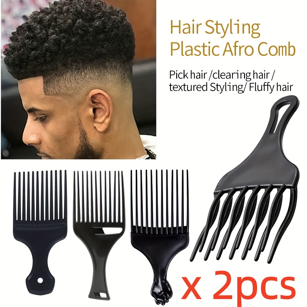 Men'S Grooming Salon - قطعتان/عبوة، مشط شعر احترافي للحلاقين، بمقبض