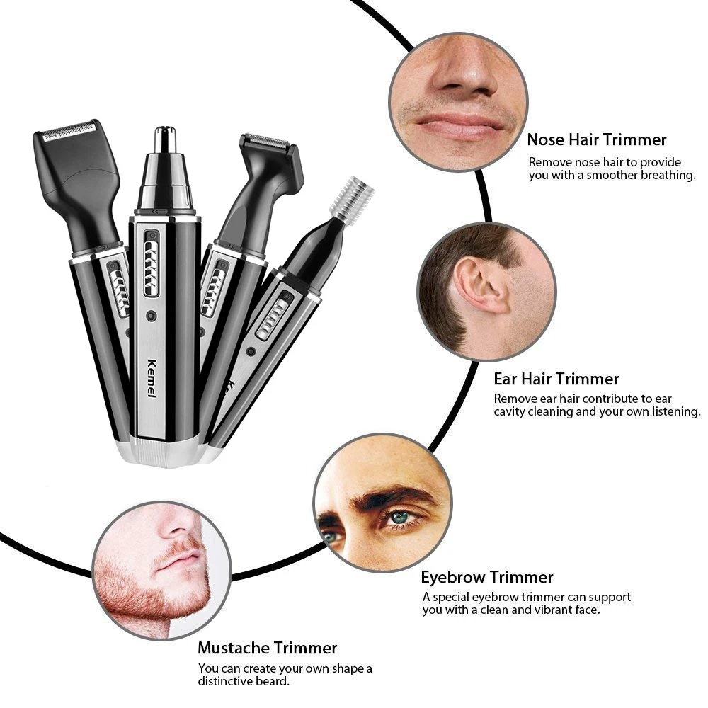 Kemei ماكينة تشذيب الشعر الكهر - مراجعة Grooming Men'S Eyebrows وسعره