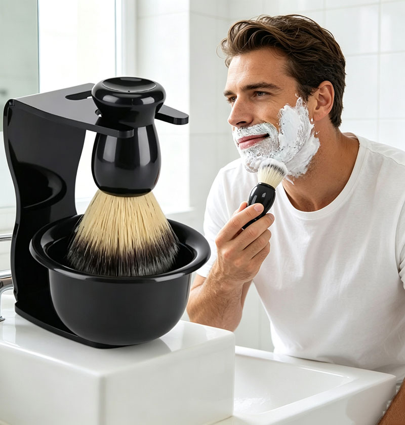 طقم فرشاة حلاقة مع حامل 3 في 1 - مراجعة Shaving Brush Set وسعره
