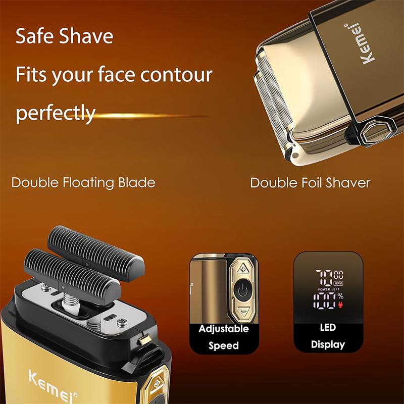 ماكينة حلاقة كهربائية Kemei KM - مراجعة Men'S Grooming Razor Kit وسعره